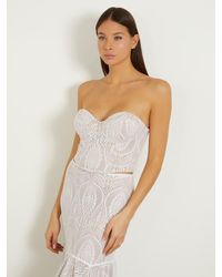 Guess - Amera Lace Bustier Top Sweetheart Neck Back Zip Fts1270 - Lyst