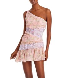 LoveShackFancy - Zietta One Shoulder Burnout Mini Dress - Lyst