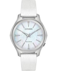 Citizen - 34mm White Solar Powered Quartz Eco-drive Watch Em0590-03d - Lyst