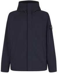 Stone Island - Short Parka With Iconic Logo Patch - Lyst