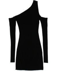 Amiri - Off Shoulder Rib Knit Mini Dress - Lyst