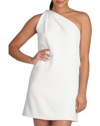 Halston - Gracie One Shoulder Mini Cocktail And Party Dress - Lyst