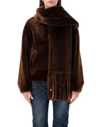 Urbancode - Faux Fur Scarf-Detail Jacket - Lyst