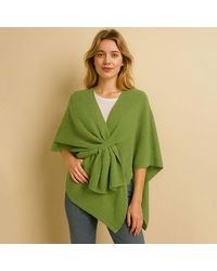 TRUEDAMES - Front Tie Textured Knit Wrap Shawl Poncho - Lyst