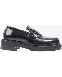 Ami Paris - Square-toe Polished Loafers Calfskin Leather - Lyst