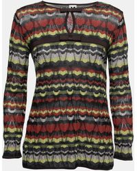 Missoni - Patterned Knit Bow Detail Top - Lyst