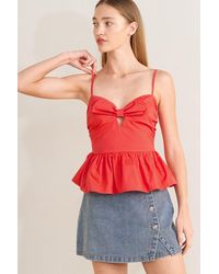 TRUEDAMES - Sunset Bow Woven Top - Lyst
