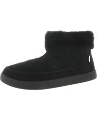 Sanuk - Roll-top Suede Faux Fur Ankle Boots - Lyst