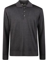 Altea - Classic Polo Neck Button-Placket Virgin Wool Sweater - Lyst