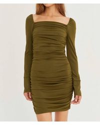 Crescent - Kylie Ruched Bodycon Knit Mini Dress - Lyst