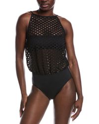 Carmen Marc Valvo - High-Neck One-Piece - Lyst