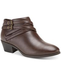 Style & Co. - Willow Faux Leather Block Heel Ankle Boots - Lyst