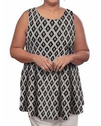 On The Plus Side - Printed Sleeveless Swing Tank Top - Lyst
