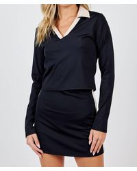 Sadie & Sage - On Point Open Collar Long Sleeve Top - Lyst