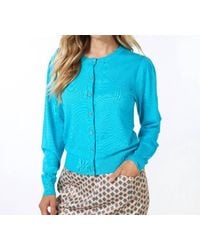EsQualo - Tamara Basic Knit Puff Sleeve Cardigan - Lyst
