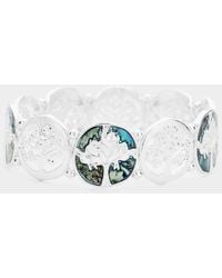 Fashnzfab - Abalone Tree Of Life Metal Stretch Bracelet Abalone - Lyst