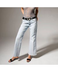 SPRWMN - Farah 5 Pocket Patch Flare Jeans - Lyst