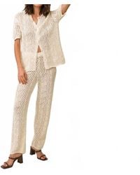 Line & Dot - Poppie Short Sleeve Crochet Blouse - Lyst