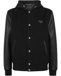 Philipp Plein - Hooded Varsity Bomber Jacket - Lyst