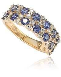 Suzy Levian - Rose Sterling Natural Sapphire And Diamond Accent Double Row Band - Lyst