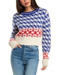 Mother - Denim The Wide Sleeve Crop Alpaca-blend Sweater - Lyst