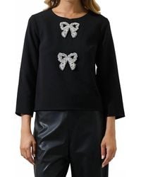 Sugarlips - Kaida Bow Lumie Long Sleeve Top - Lyst