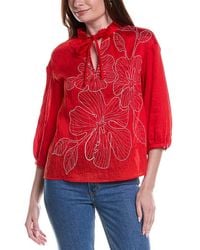 Vince Camuto - Wide Pleat Collar Oversized Blouse - Lyst