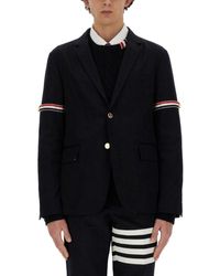 Thom Browne - Single-Breasted Tailored Jacket With Striped Detailing - Lyst