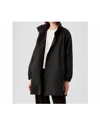 Eileen Fisher - Stand Collar Long Coat - Lyst