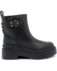 Pinko - Mia 21 Decorative Strap Calf Leather Ankle Boots - Lyst