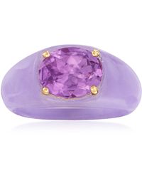 Ross-Simons - Amethyst And Jade Ring With 14Kt - Lyst