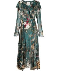 Camilla - International Verdis World Silk Chiffon Ruffle Wrap Dress - Lyst