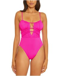 Becca - Santorini 1pc Solid Nylon One-piece Swimsuit - Lyst