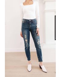 Judy Blue - Mid Rise Destroyed Relaxed Fit Jeans - Lyst
