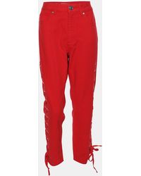 Sandro - Denim Lace-Up Details Trousers - Lyst