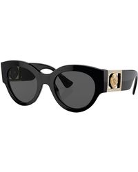 Versace - Ve 4438b Gb1/87 52mm Round Sunglasses - Lyst