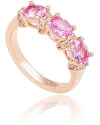 Suzy Levian - Rose Sterling Natural Sapphire And Diamond Accent Half Band - Lyst