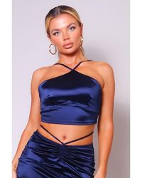 TRUEDAMES - Sexy Halter Front Crop Top - Lyst