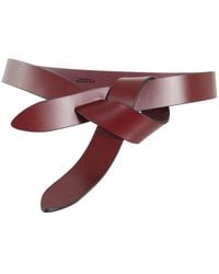 Isabel Marant - Burgundy Leather Belt With Unique Knot Design - Lyst