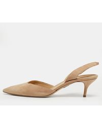 Paul Andrew - Suede Rhea Slingback Pumps - Lyst
