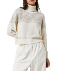 French Connection - Fair Isle Knit Turtleneck Sweater - Lyst