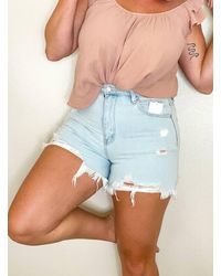 VERVET BY FLYING MONKEY - Beach Park Distressed Mom Shorts - Lyst