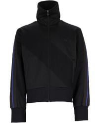 Wales Bonner - Cropped Sports Jacket With High Collar And Diagonal Paneling - Lyst