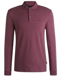 BOSS - Interlock-Cotton Polo Shirt With Embroidered Logo - Lyst