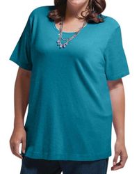 On The Plus Side - Solid Short Sleeve U-Neck Tee - Lyst