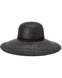 Bruno Magli - Wide Brim Leather-trim Straw Hat - Lyst