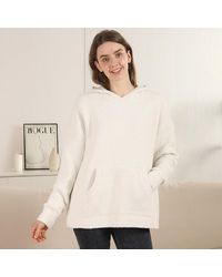 TRUEDAMES - Cozy Solid Color Hooded Sweater With Pocket - Lyst
