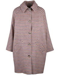 Guttha - Mid-Length Houndstooth Coat With Raglan Sleeves - Lyst