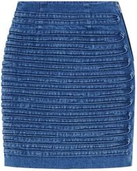 Versace - High-Waisted Denim Skirt - Lyst
