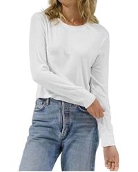 LNA - Long Sleeve Ribbed Crew Top - Lyst